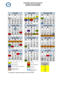 2025 2026 Miami Dade County Public Schools M DCPS Calendar A