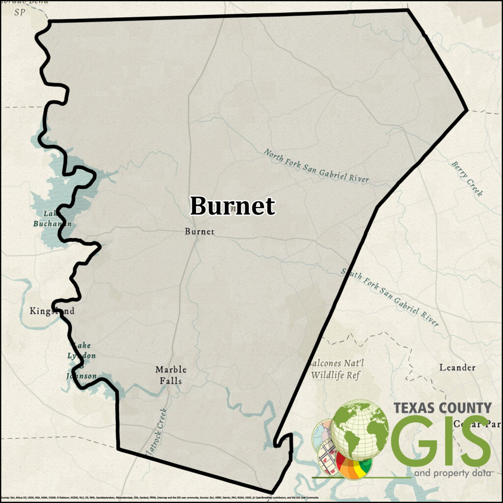 Burnet County GIS Shapefile And Property Data Texas County GIS Data