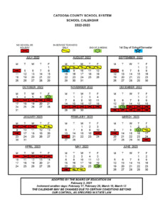 Catoosa County Schools Calendar 2023 In PDF