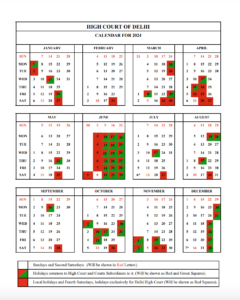 Delhi High Court Calender 2024 Bobbe Sibley