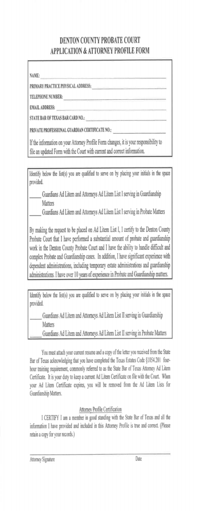 Denton County Probate Court Guardianship Forms CountyForms