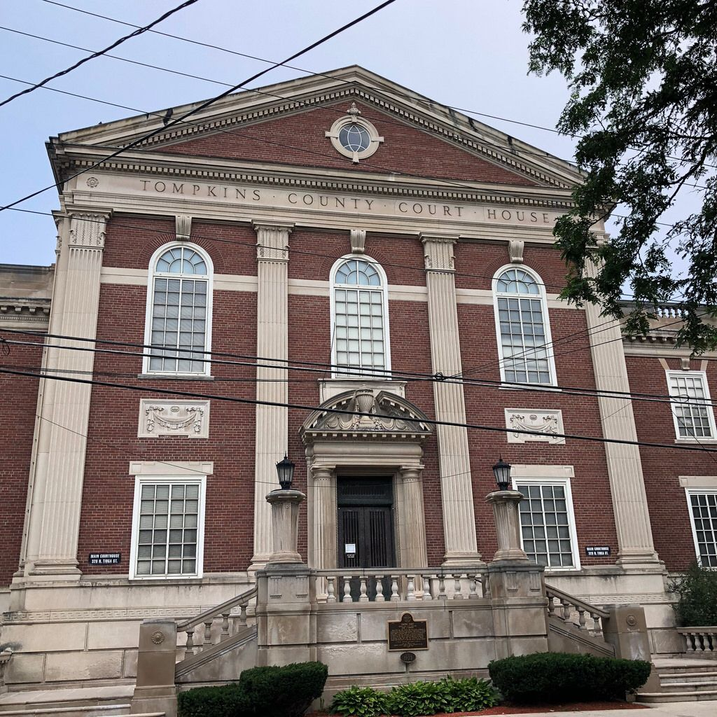 Entryway Of Tompkins County Courthouse In Ithaca New York Built 1932