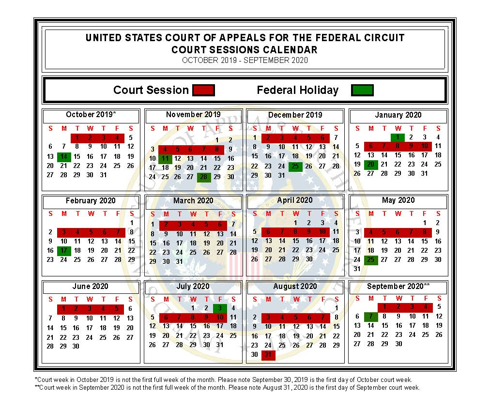 Federal Court Calendar Windy Kakalina