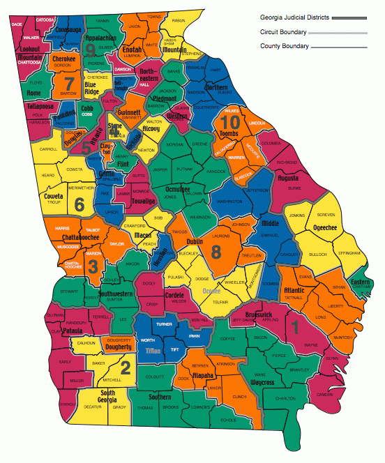 Georgia Judicial Map First Judicial District