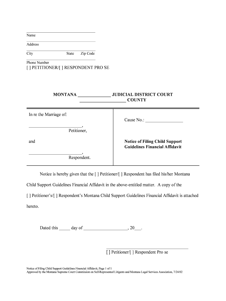 Judicial District Court Montana Courts Form Fill Out And Sign 