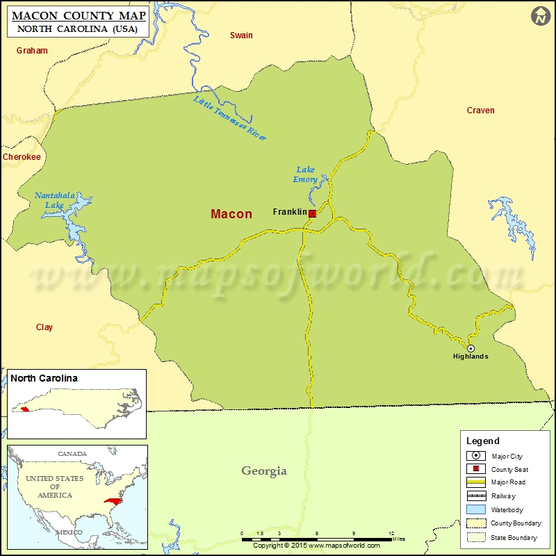 Macon County Map North Carolina