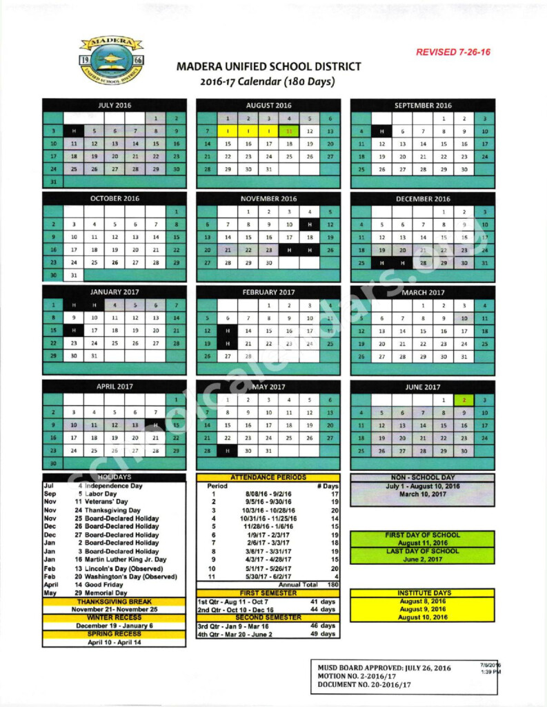 Madera County Court Calendar Printable Template Calendar