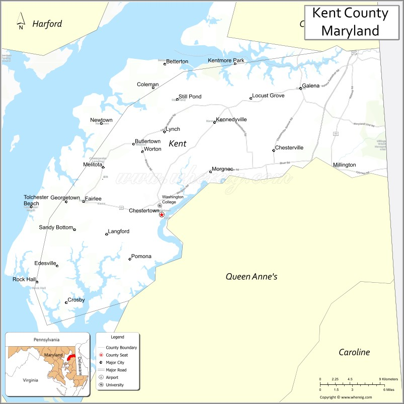 Map Of Kent County Maryland Showing Cities Highways Important