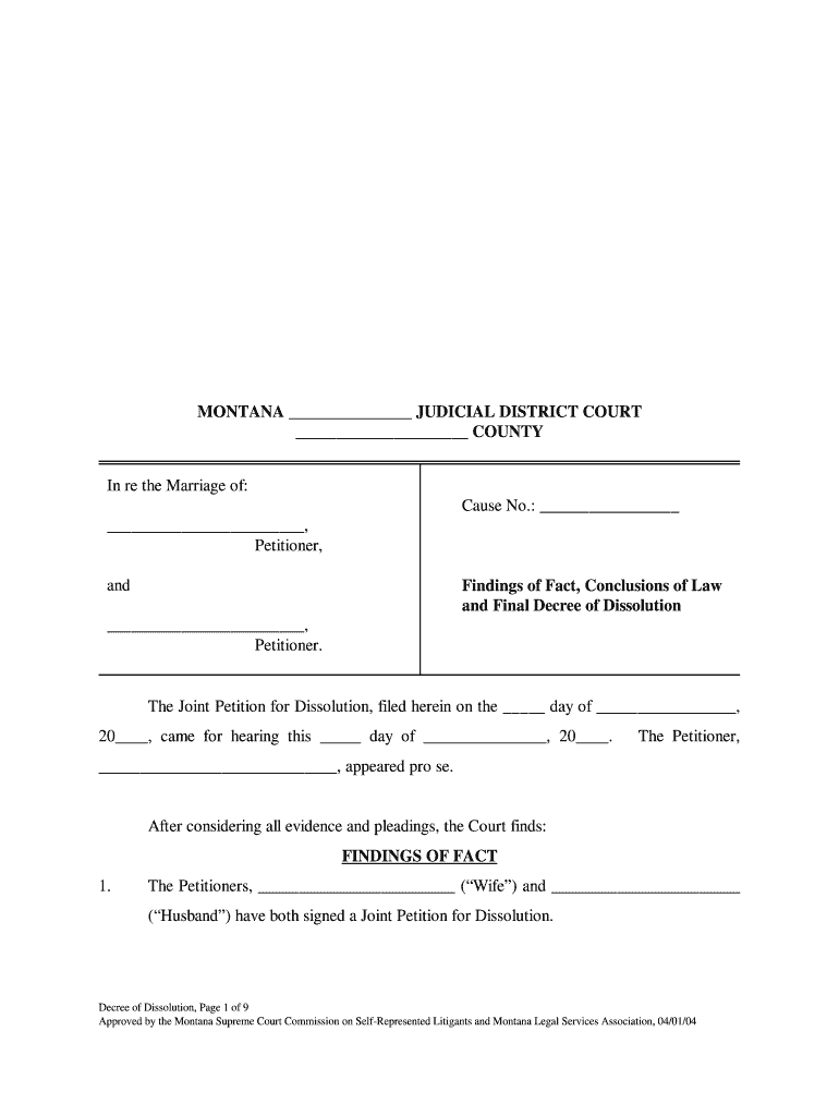 MONTANA TWENTY FIRST JUDICIAL DISTRICT COURT RAVALLI COUNTY Form Fill 