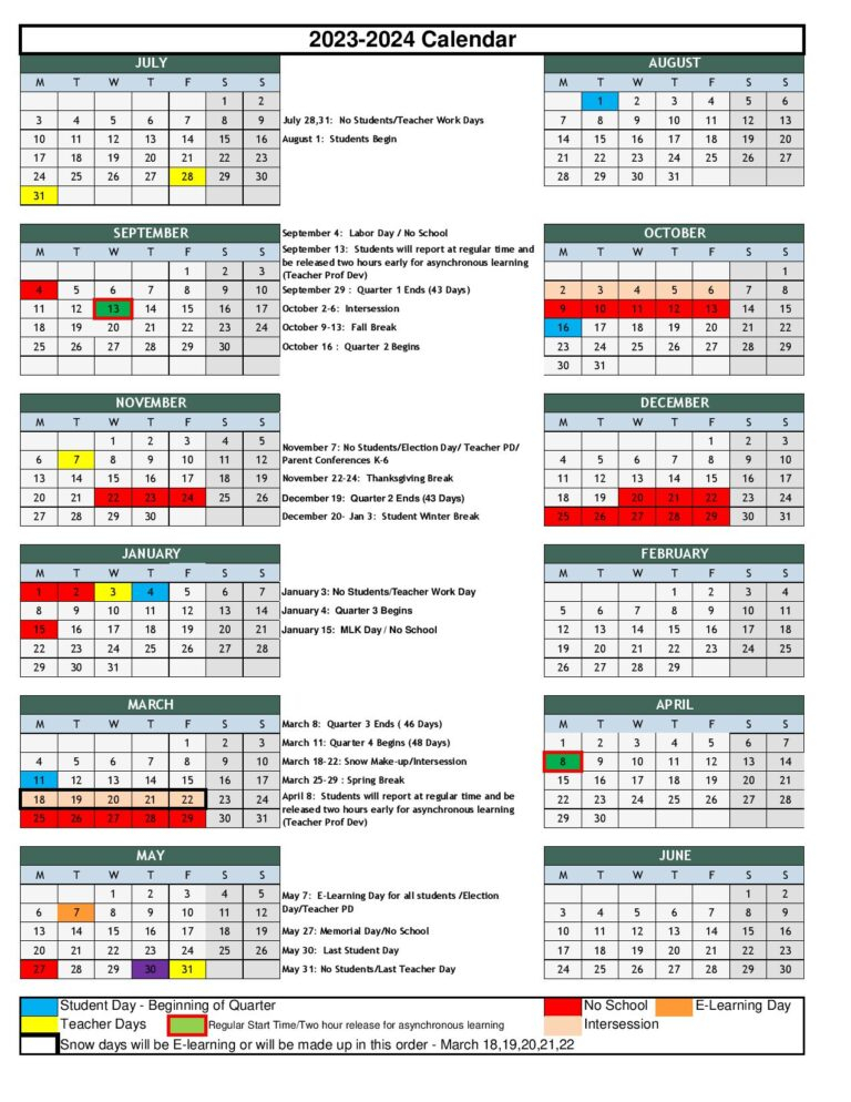 New Albany Floyd County Schools Calendar 2023 2024 In PDF