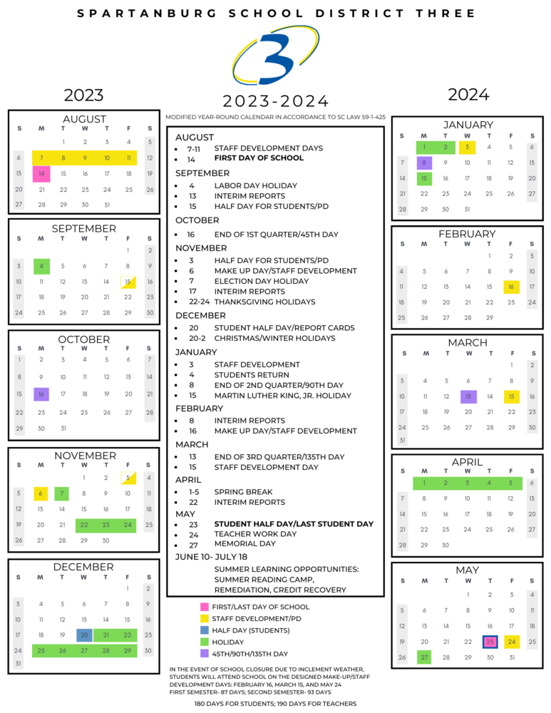 Spartanburg County School District 7 Calendar A Comprehensive Guide 