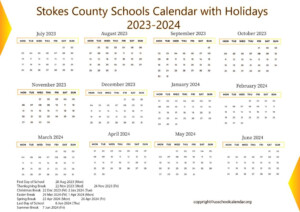 Stokes County Schools Calendar With Holidays 2023 2024