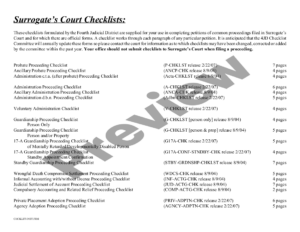 Surrogate Court Checklist Forms Monroe County US Legal Forms