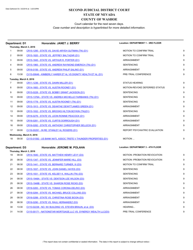 Washoe County Court Calendar Customize And Print